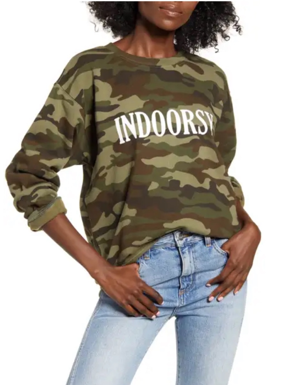 Camouflage Crewneck Sweatshirt - Olive Camo